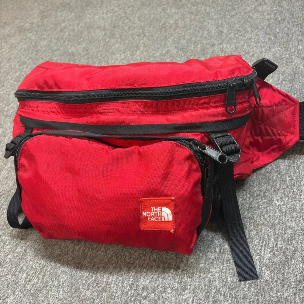 Vintage The North Face Convertible Fanny Pack Backpack Red Yellow Nylon‎ Korea
